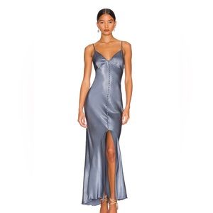 Shona Joy La Lune Bias Slip Dress, Blue Smoke